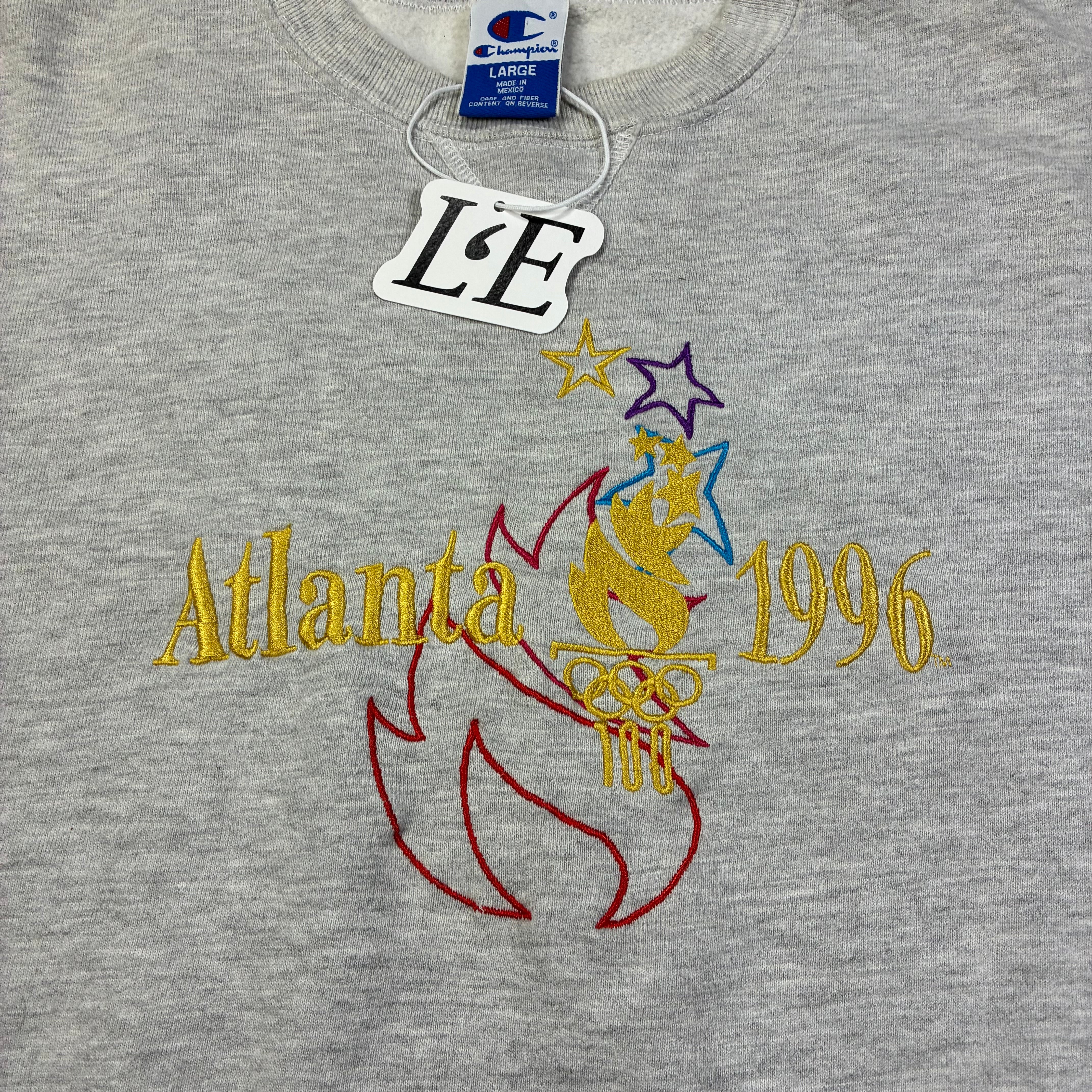 Mens Vintage Champion Atlanta 1996 Sweatshirt Big Logo Size M-L