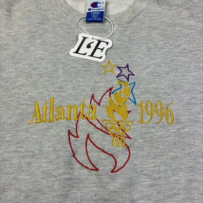 Mens Vintage Champion Atlanta 1996 Sweatshirt Big Logo Size M-L