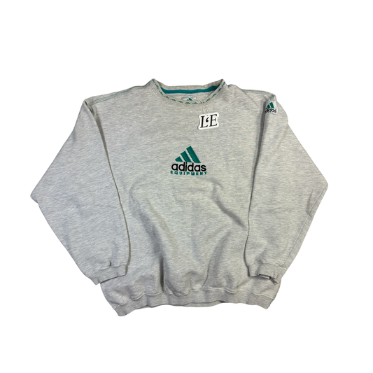 Vintage Men’s 90s  Adidas Equipment Grey Sweatshirt Size  M
