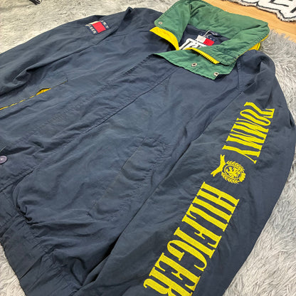 Herren Vintage 90er Jahre Tommy Hilfiger Windbreaker Jacke Größe M
