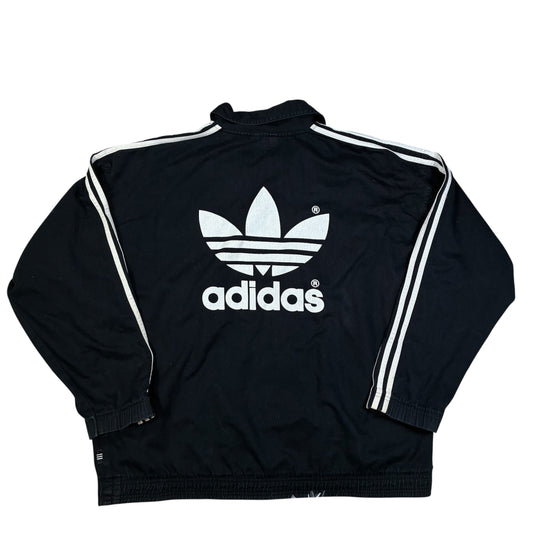 Herren Vintage Adidas Trainingsjacke: Schwarz 90er 3-Streifen Windbreaker L