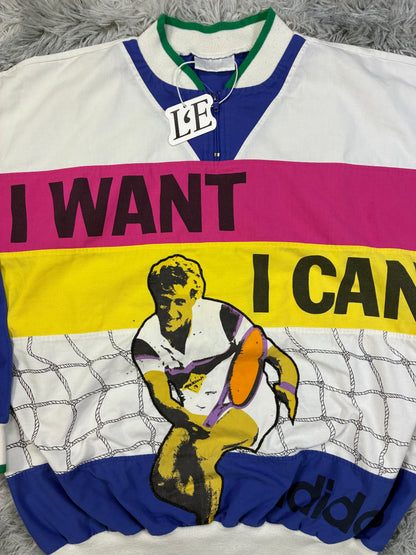Mens Vintage 1990s Adidas Sweatshirt Andrea Gassi Size M