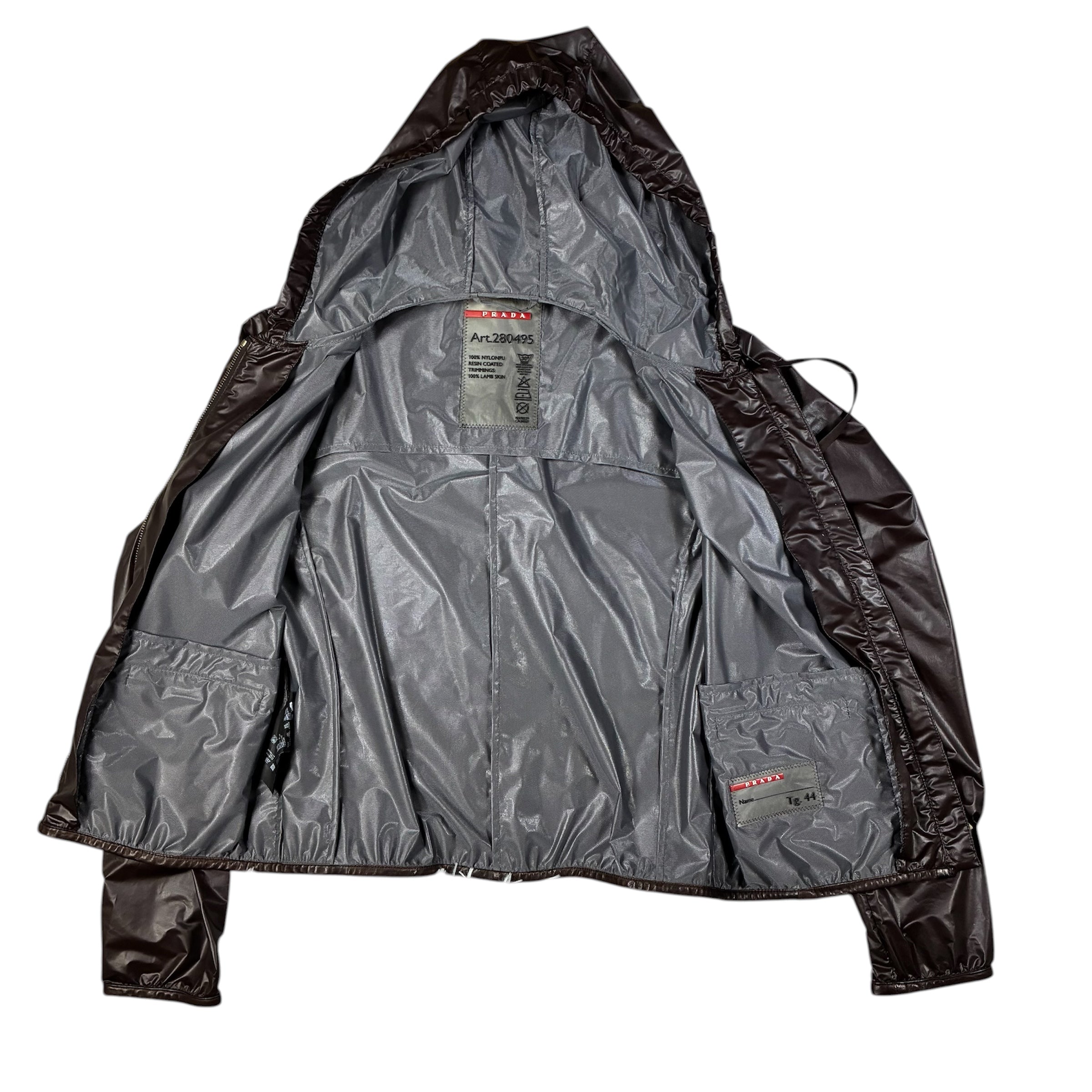 Womens Prada Re-Nylon Full Zip Rain  Jacket Size M