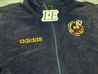 Adidas Spain Euro 96 jacket shoulder striping close-up