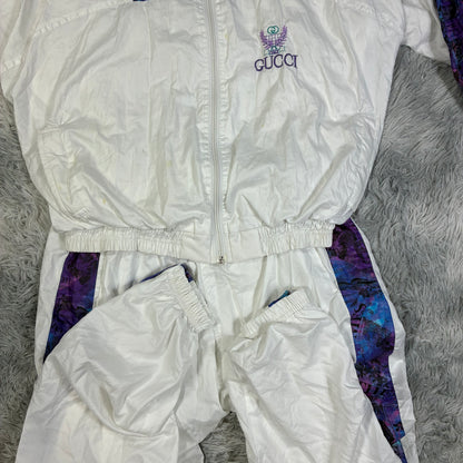 Mens Gucci Style Nylon Vintage 90s Tracksuit Set Size L