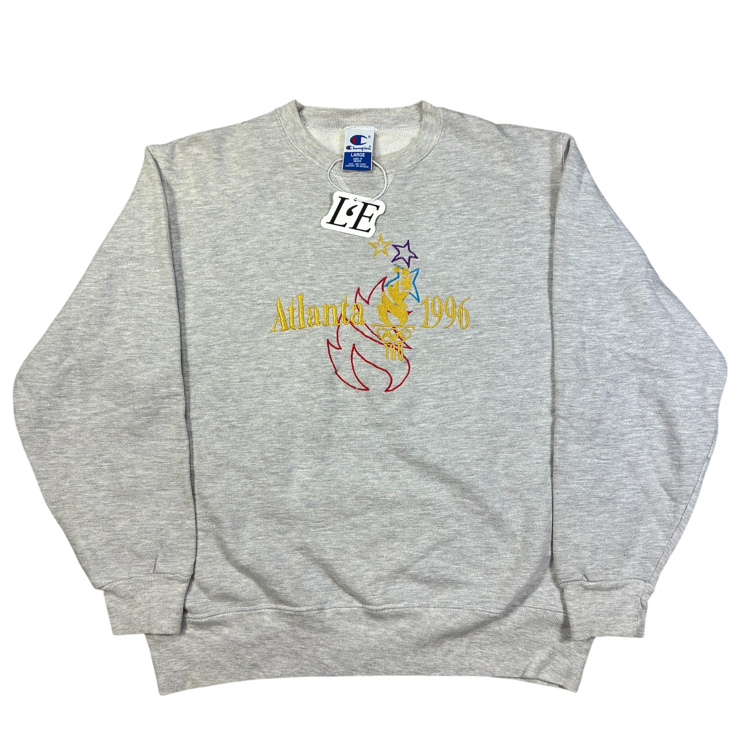 Mens Vintage Champion Atlanta 1996 Sweatshirt Big Logo Size M-L