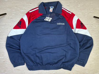 Mens Vintage Adidas Track Jacket: Black 90s 3 Stripe Windbreaker M