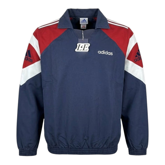 Mens Vintage Adidas Track Jacket: Black 90s 3 Stripe Windbreaker M