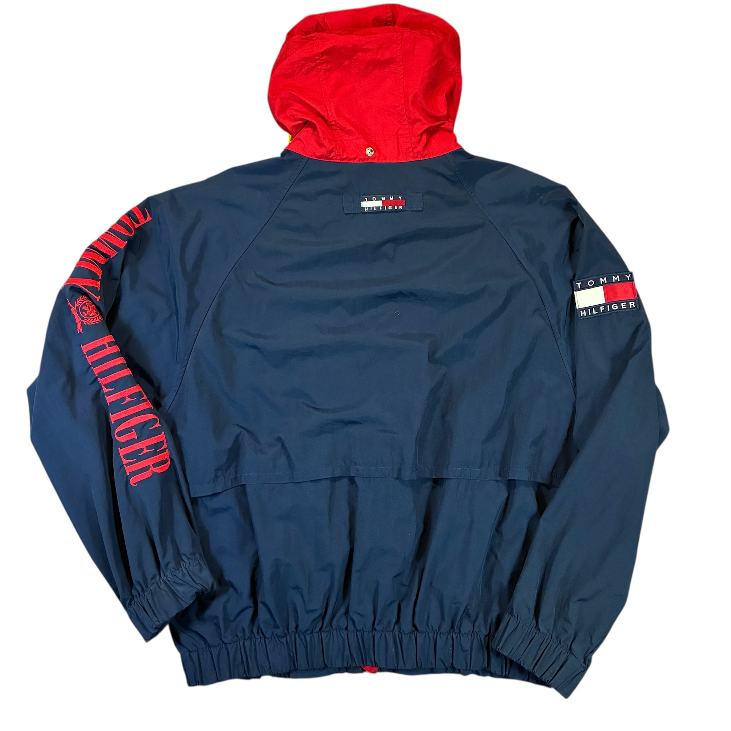 Vintage Tommy Hilfiger Jacket 90s Streetwear Windbreaker Logo Sleeve Size XL