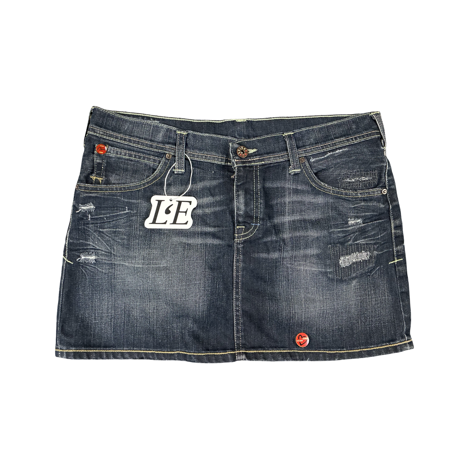 Womens Evisu Puma Japanese Mini Skirt Jeans Size W31