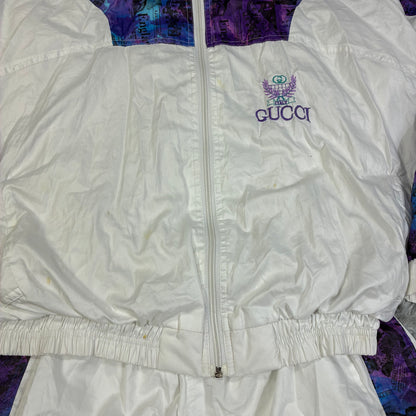 Mens Gucci Style Nylon Vintage 90s Tracksuit Set Size L