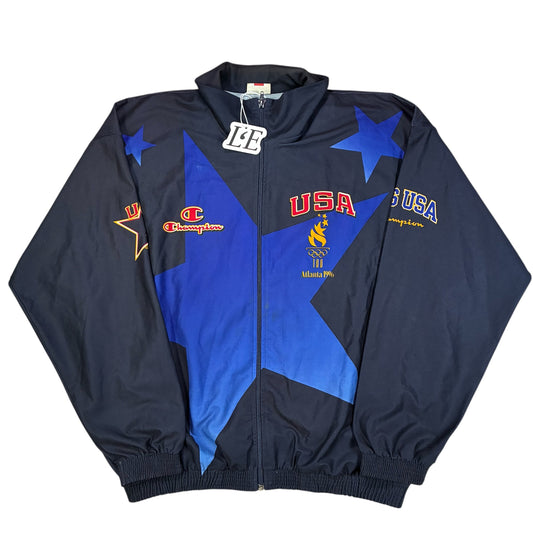 Herren Vintage 1996 USA Olympia Team Jacke Champion Offizieller Ausrüster Atlanta Games Größe L