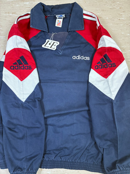 Mens Vintage Adidas Track Jacket: Black 90s 3 Stripe Windbreaker M