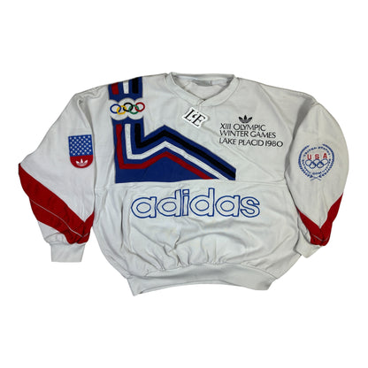 Mens Adidas Vintage USA Olympia Sweatshirt 1932 LAKE Placid Winter Size L-XL