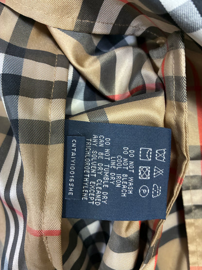 Mens Vintage Burberry Golf Nova Check Full Zip Lightweight Packable Jacket Size XL