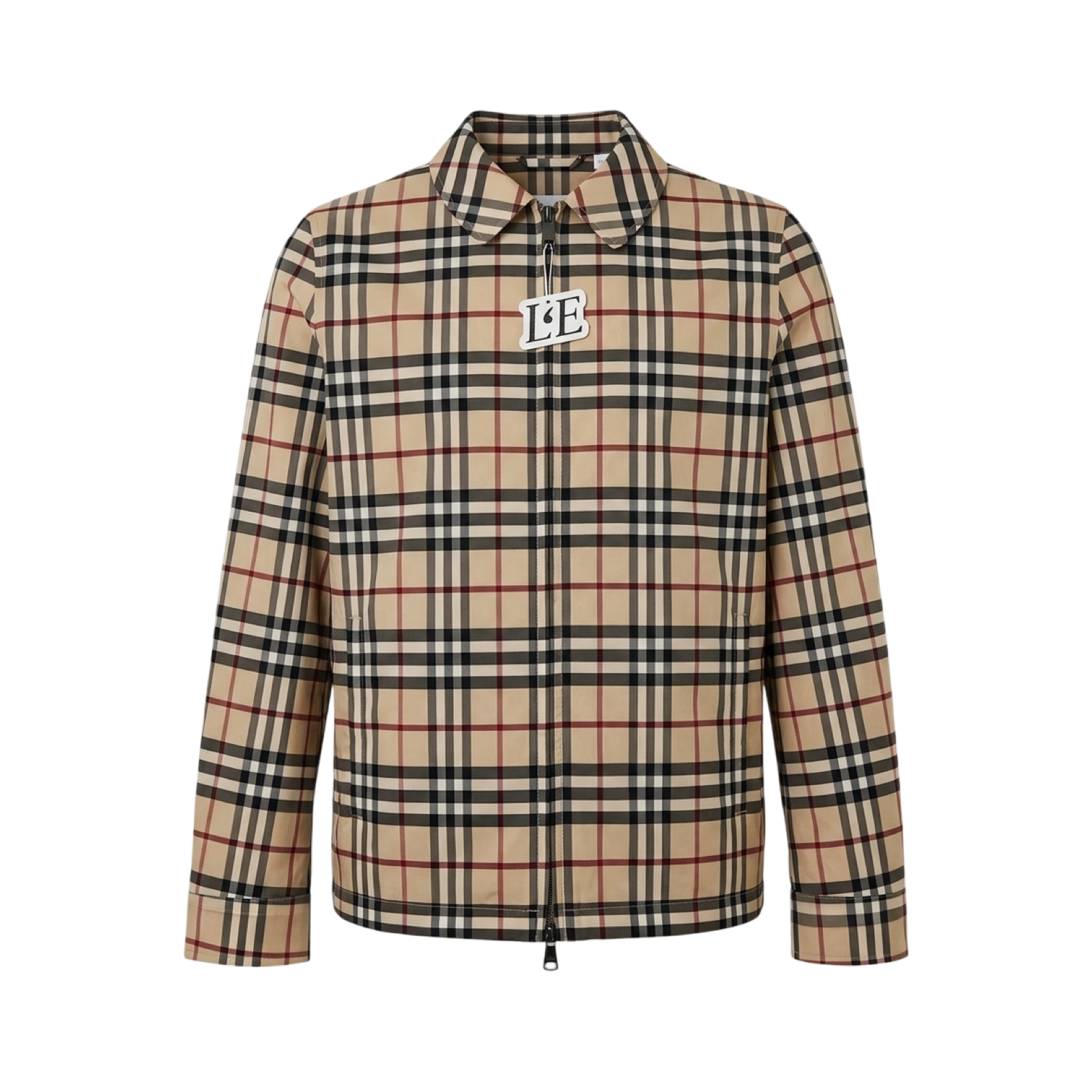 Womens Burberry Nova Check Full Zip Lightweight Packable Jacket Size M