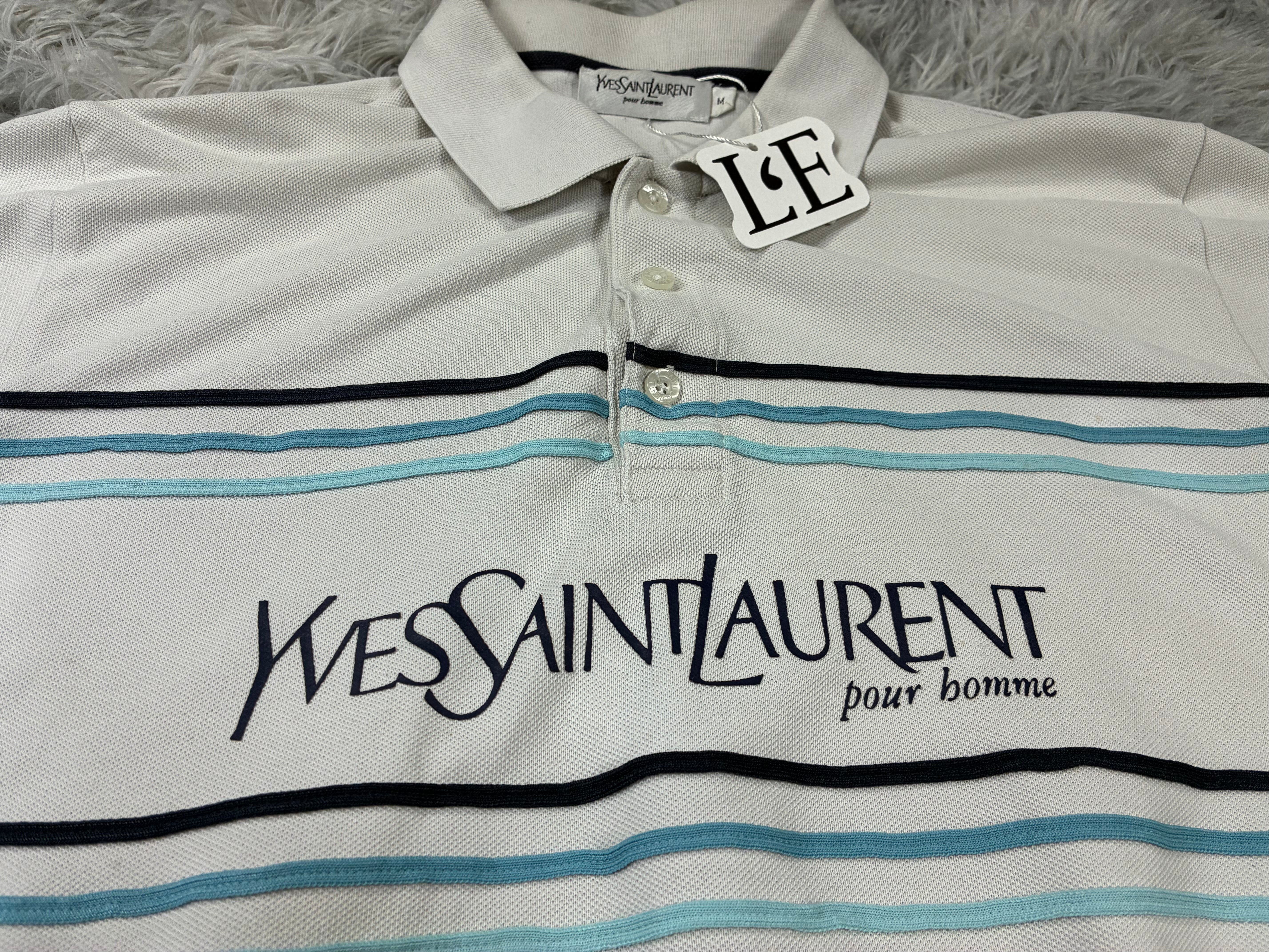 Vintage Mens Yves Saint Laurent Pour Homme Polo Shirt Size XL