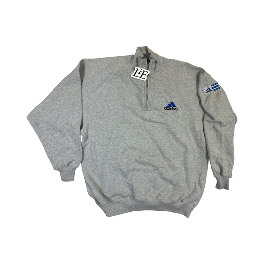 Mens Vintage 90s Adidas  1/4 Zip Pullover Sweatshirt Size M