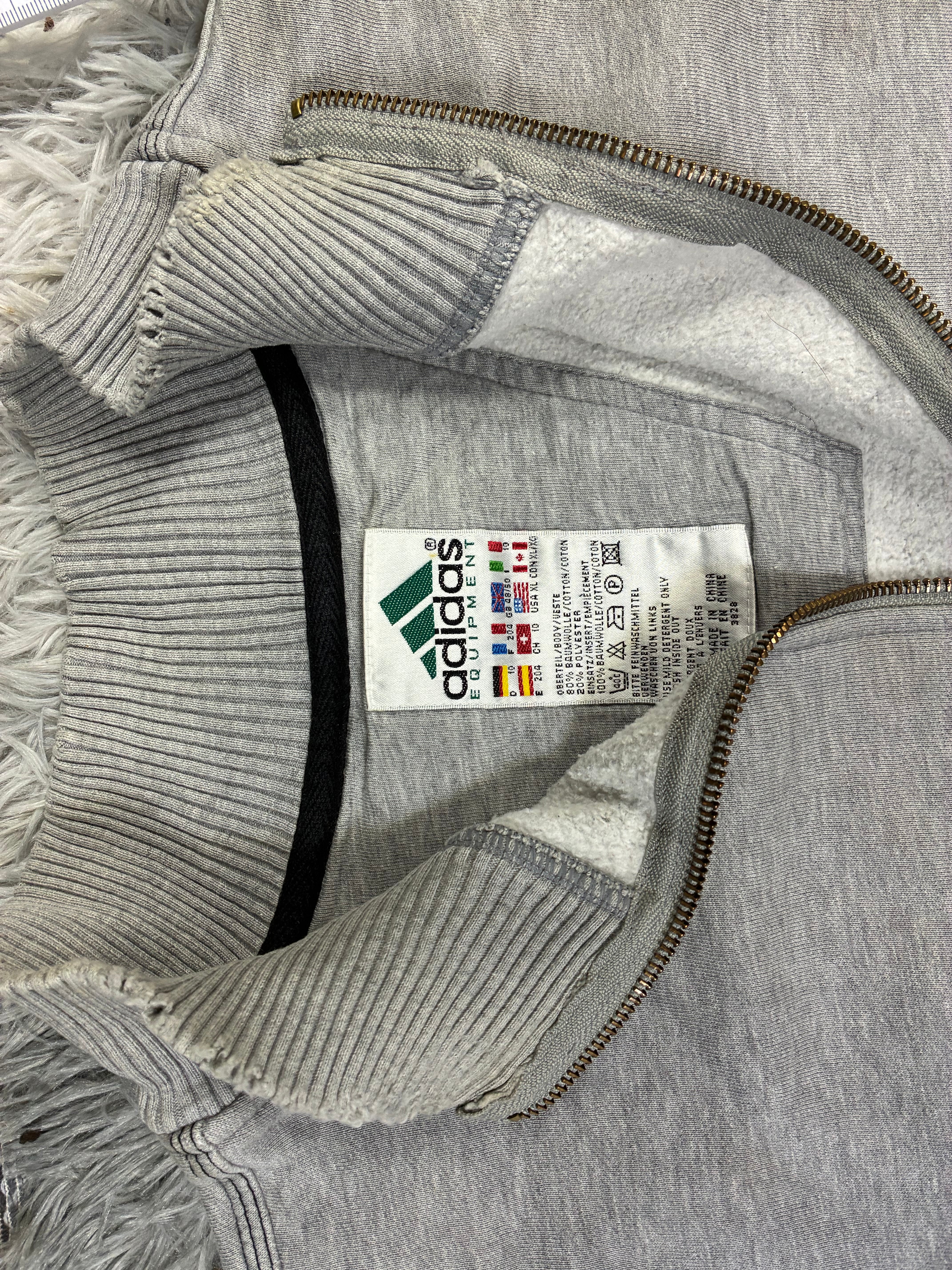 Mens Vintage 90s Adidas Equipment 1/4 Zip Pullover Sweatshirt Size L-XL