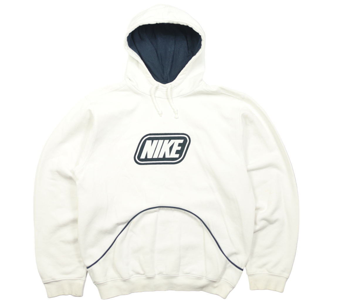 Vintage Nike white hoodie — front view, Mens Size S