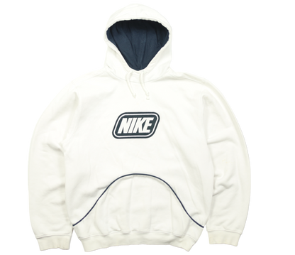 Vintage Nike white hoodie — front view, Mens Size S