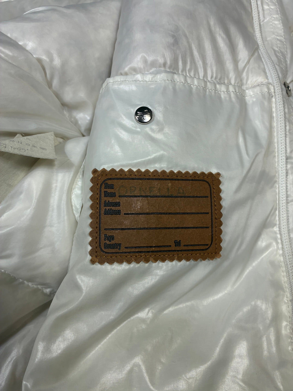 Moncler Grenoble white puffer pocket detail