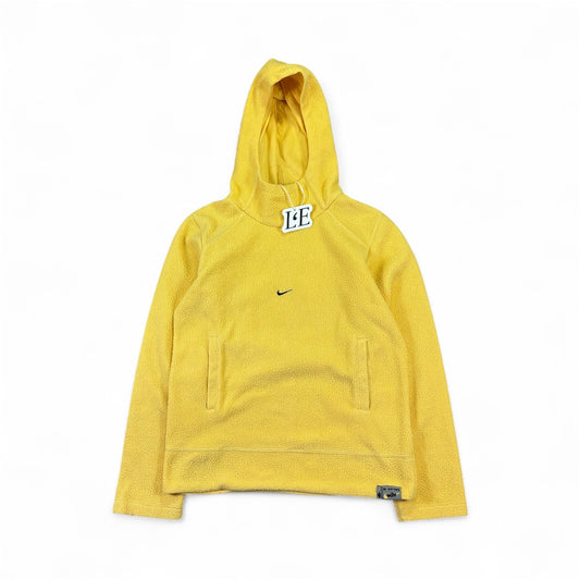 Vintage Womens Nike teddy fleece hoodie — front view, Size S-M