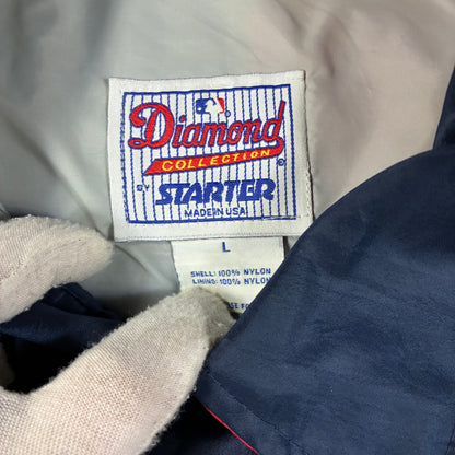Mens Vintage MLB Starter Diamond Collection Cleveland Indians Bomber Size L