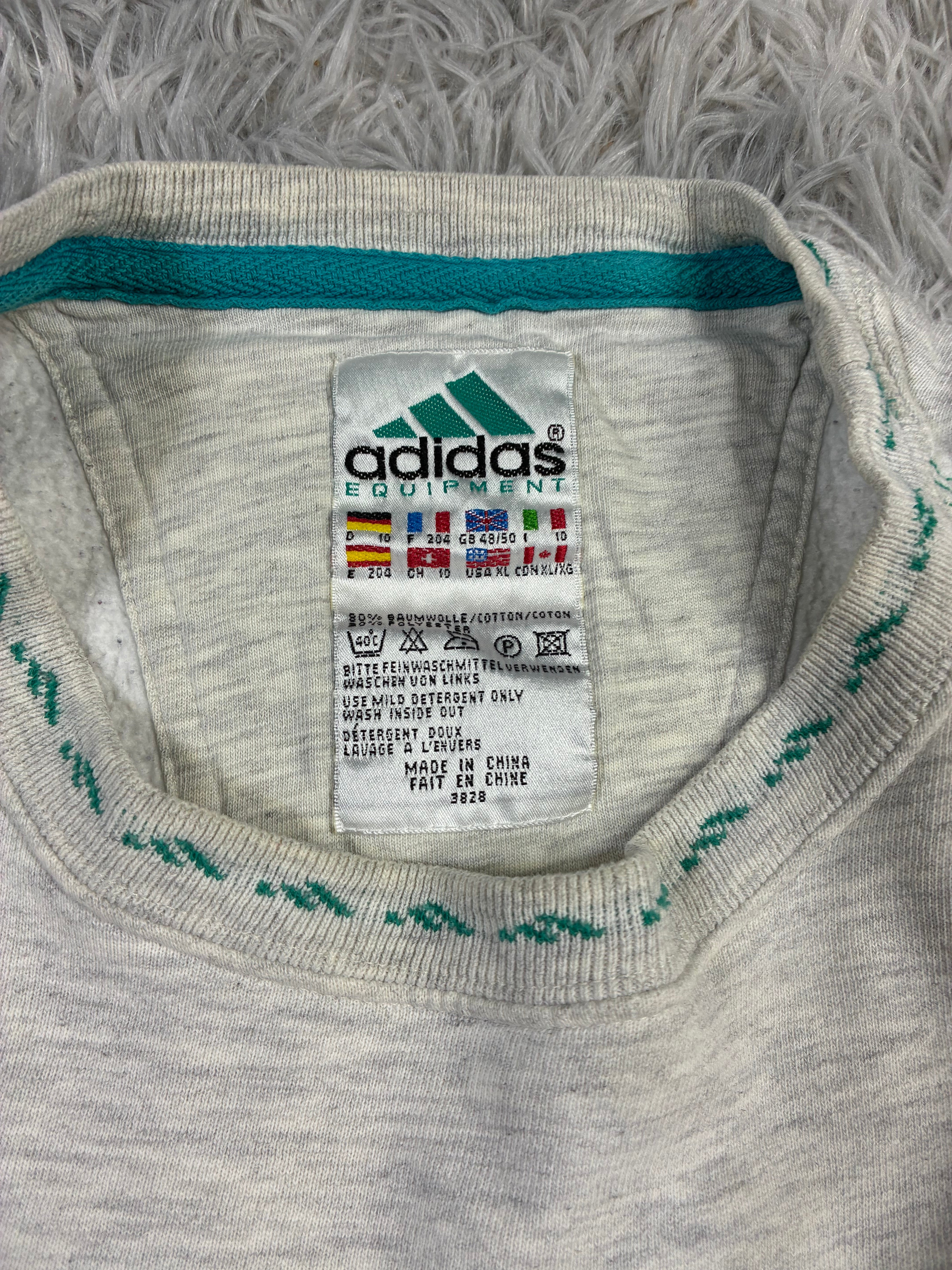 Vintage Men’s 90s  Adidas Equipment Grey Sweatshirt Size  M