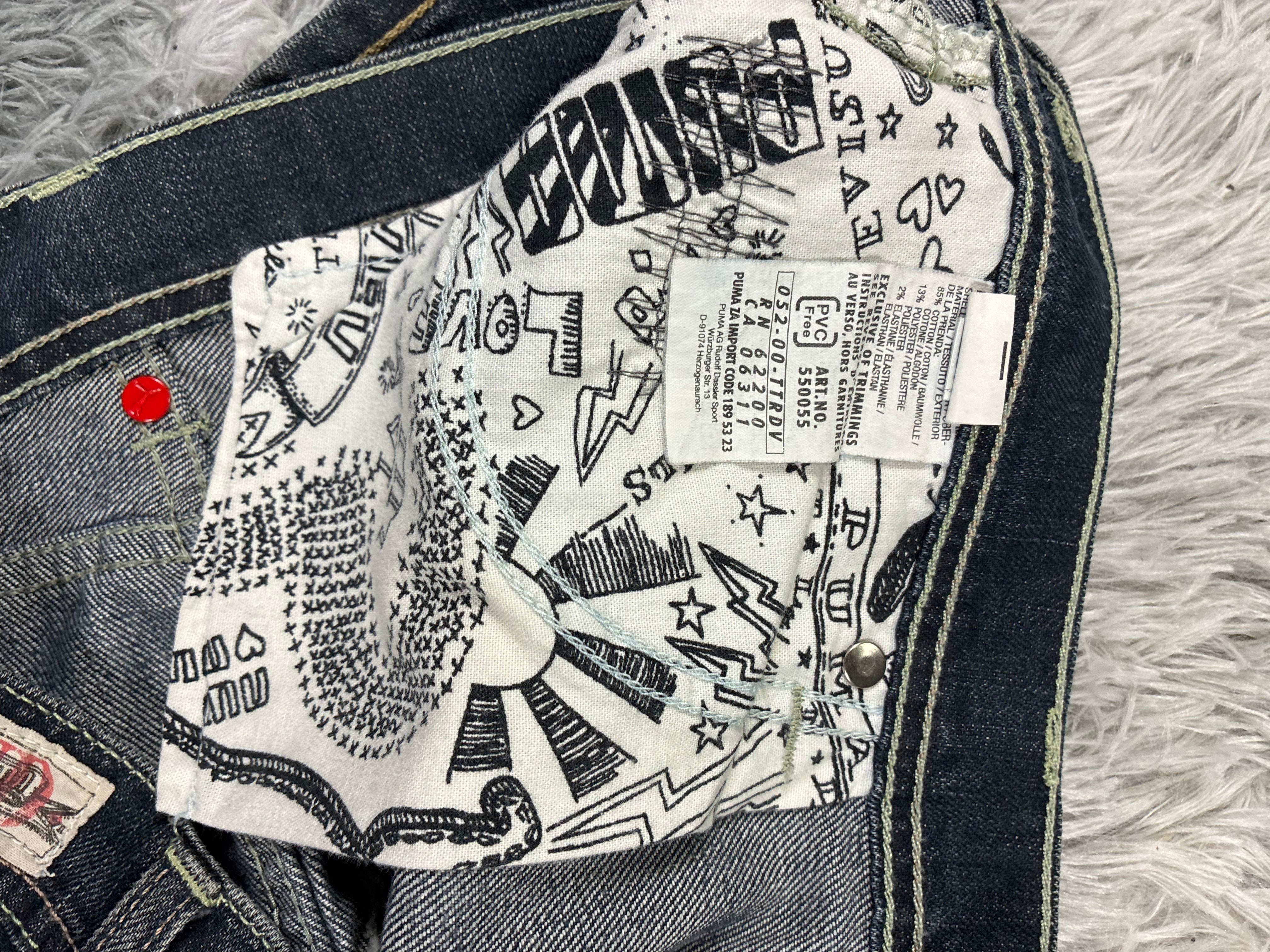 Womens Evisu Puma Japanese Mini Skirt Jeans Size W31