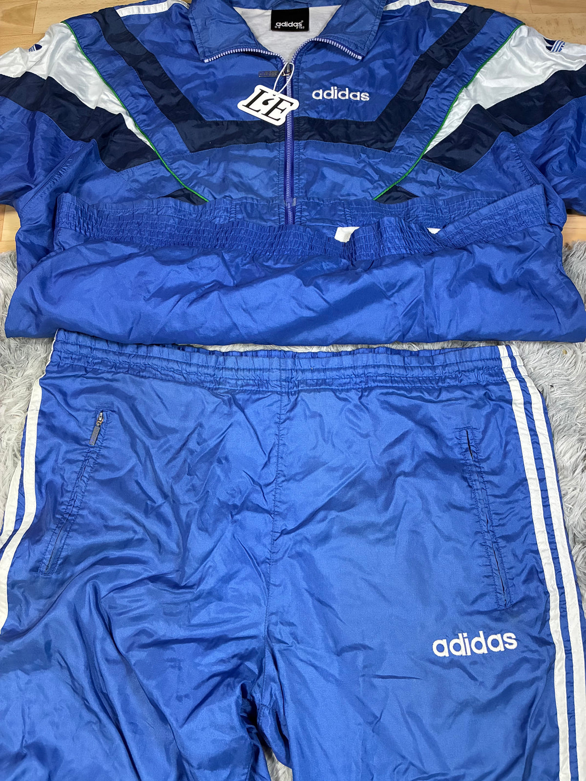 Vintage Adidas nylon tracksuit logo detail