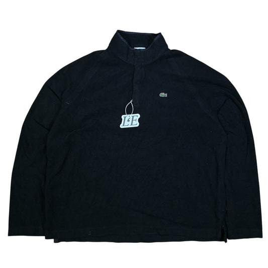 Herren Vintage Lacoste 1/4 Zip Sweatshirt Schwarz Größe M