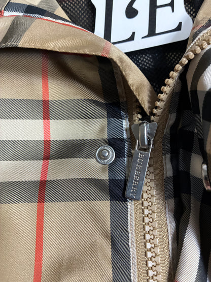 Mens Vintage Burberry Golf Nova Check Full Zip Lightweight Packable Jacket Size XL
