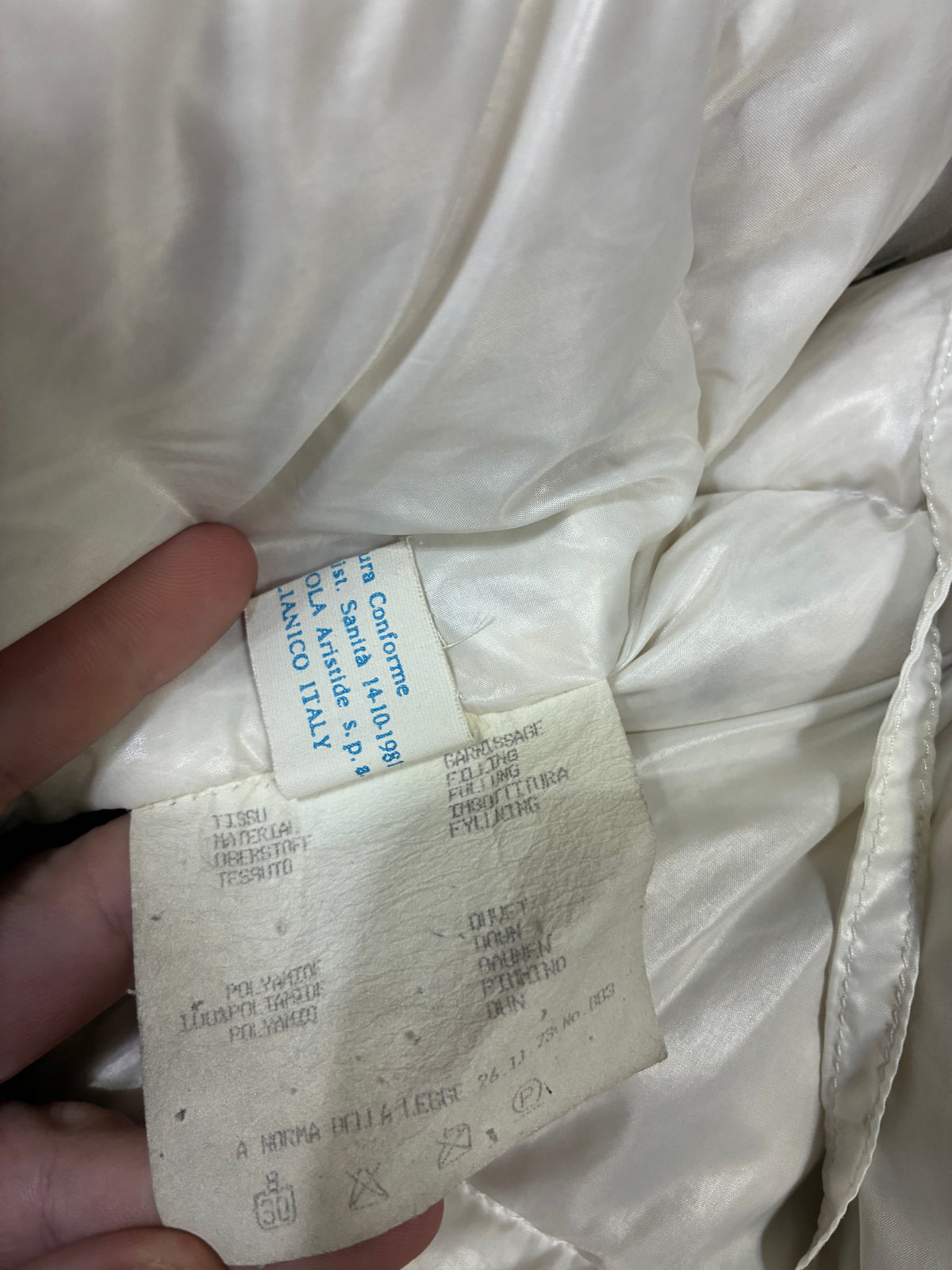 Moncler Grenoble white puffer size tag