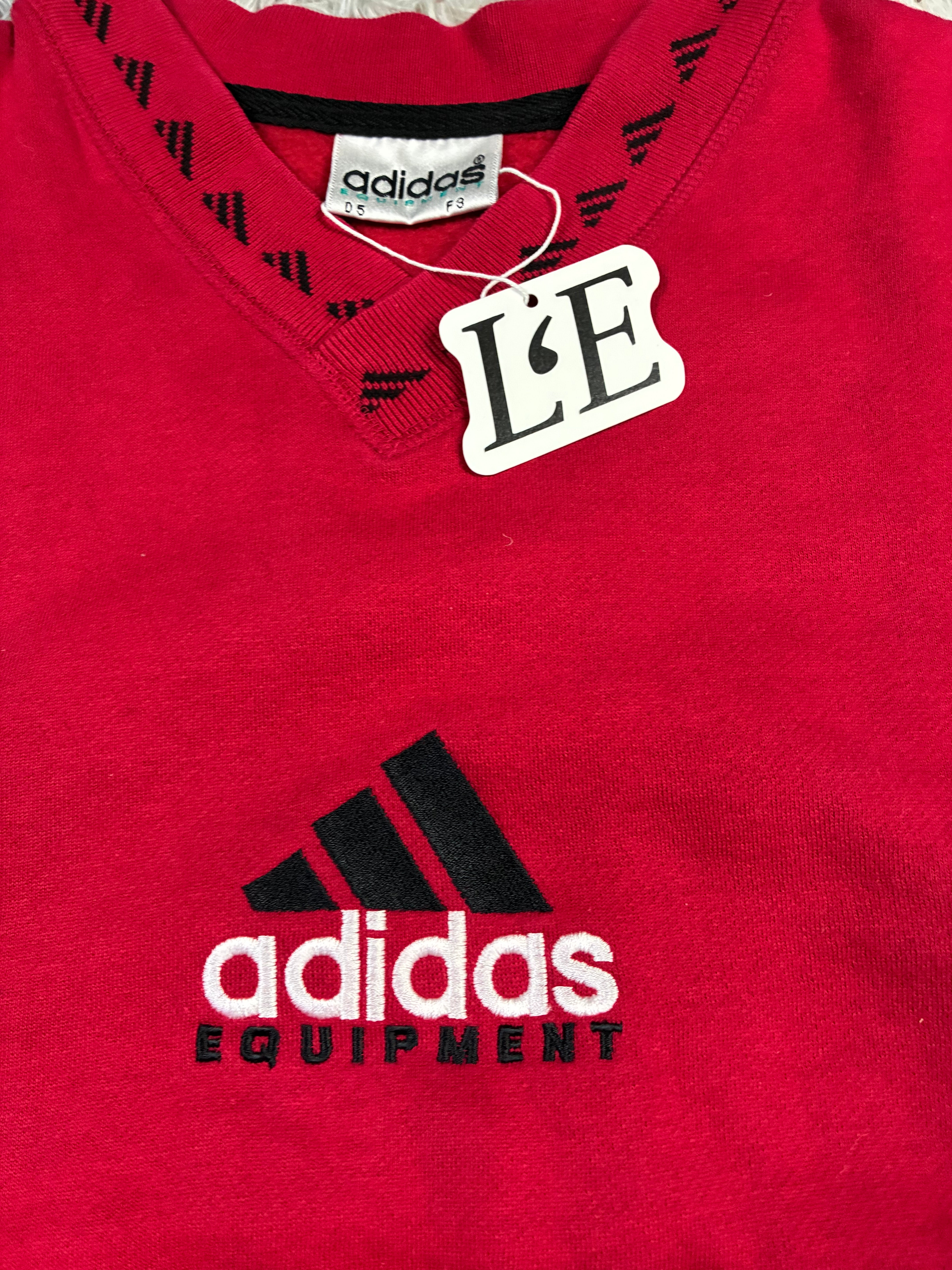 Vintage 90s Adidas Equipment Veste Sweatshirt  Red Size S-M