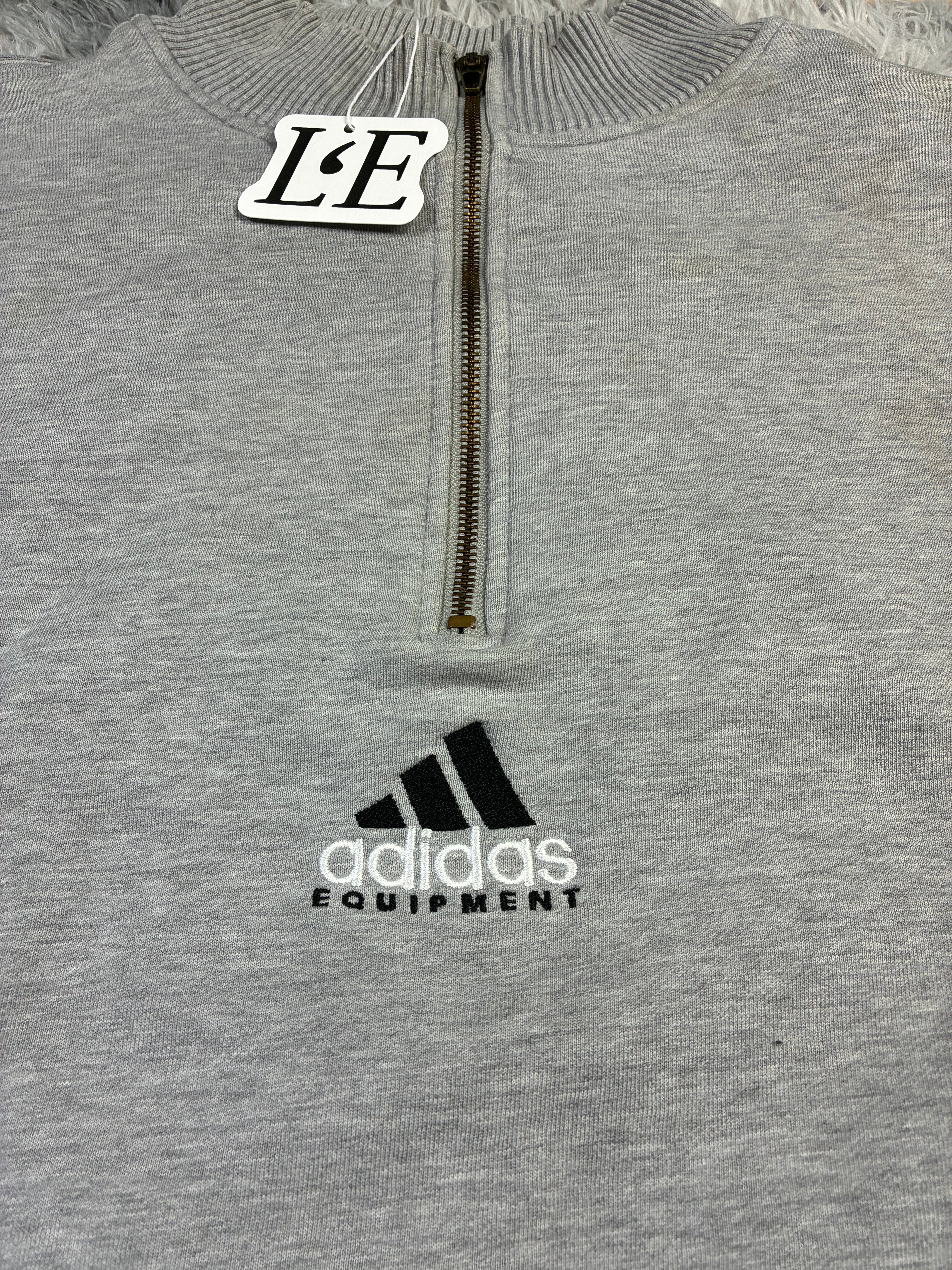 Mens Vintage 90s Adidas Equipment 1/4 Zip Pullover Sweatshirt Size L-XL