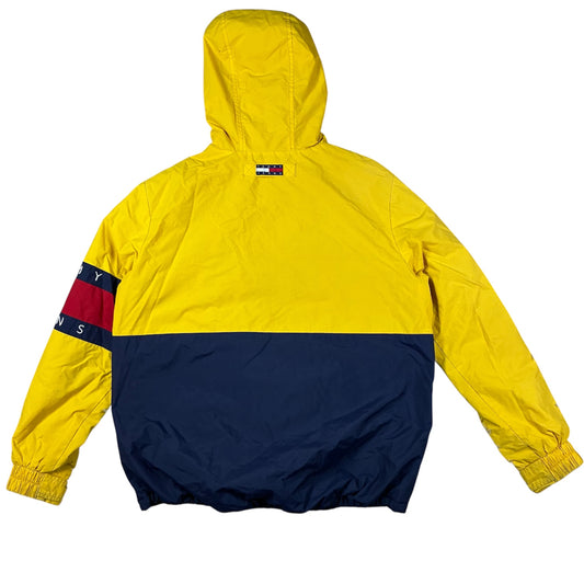 Damen Vintage 90er Tommy Hilfiger Fleece Windjacke Größe S-M