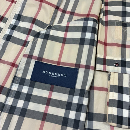Womens Burberry Nova Check Full Zip Lightweight Packable Jacket Size M
