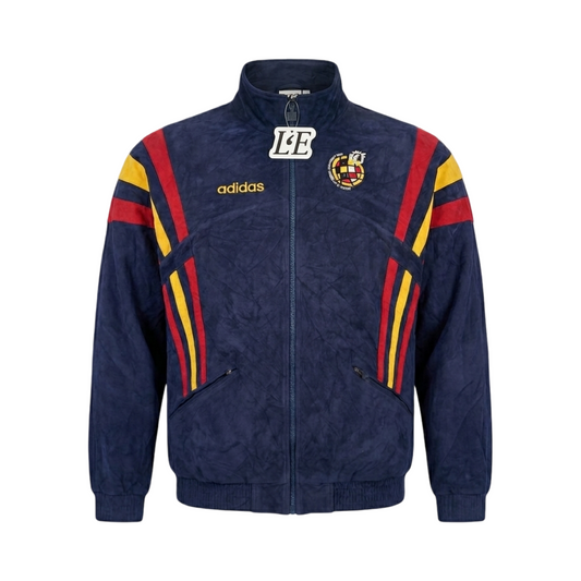 Vintage Adidas Spain Euro 1996 velvet jacket — front view