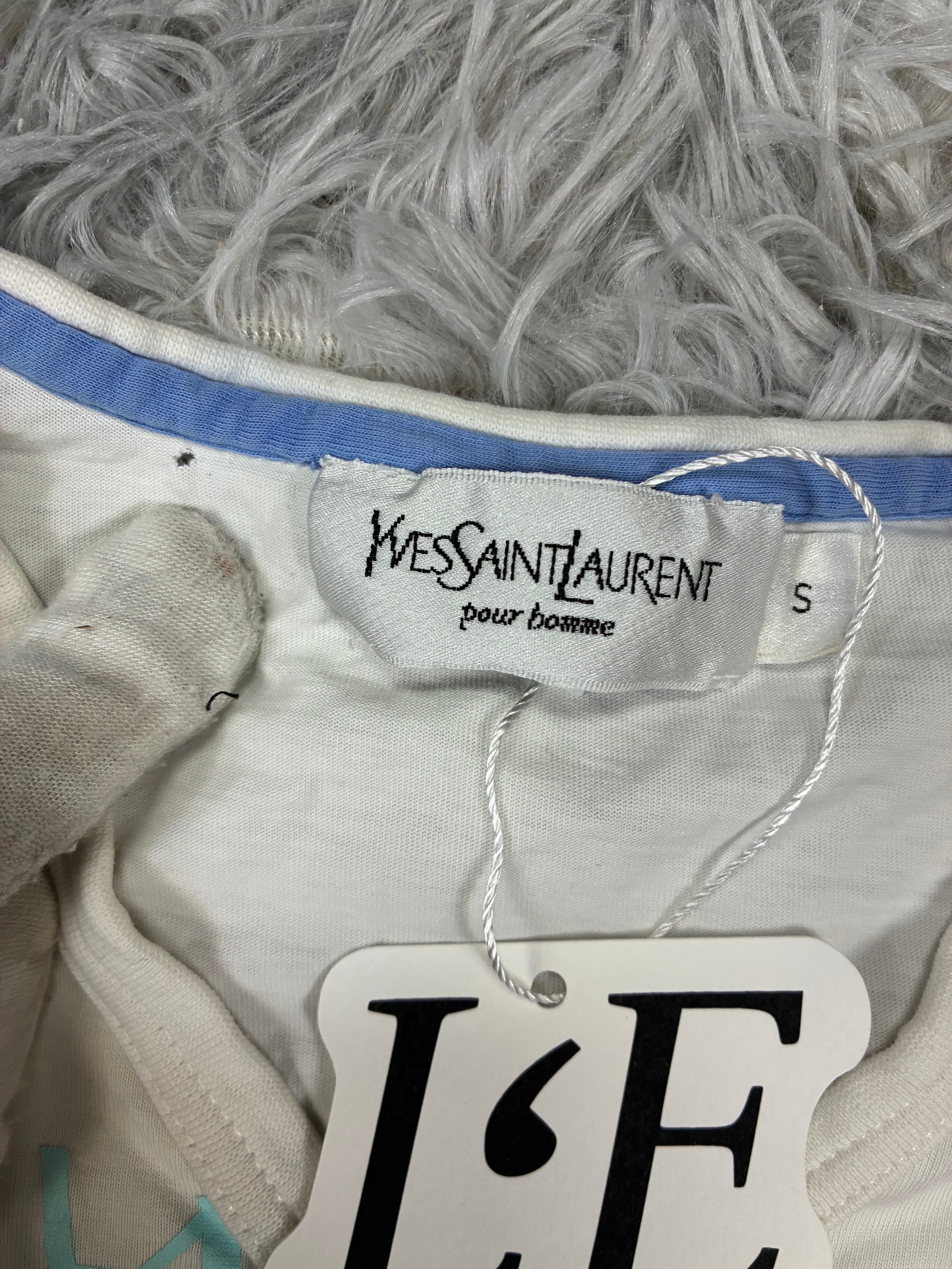 Vintage Mens Yves Saint Laurent Pour Homme T-Shirt Size S