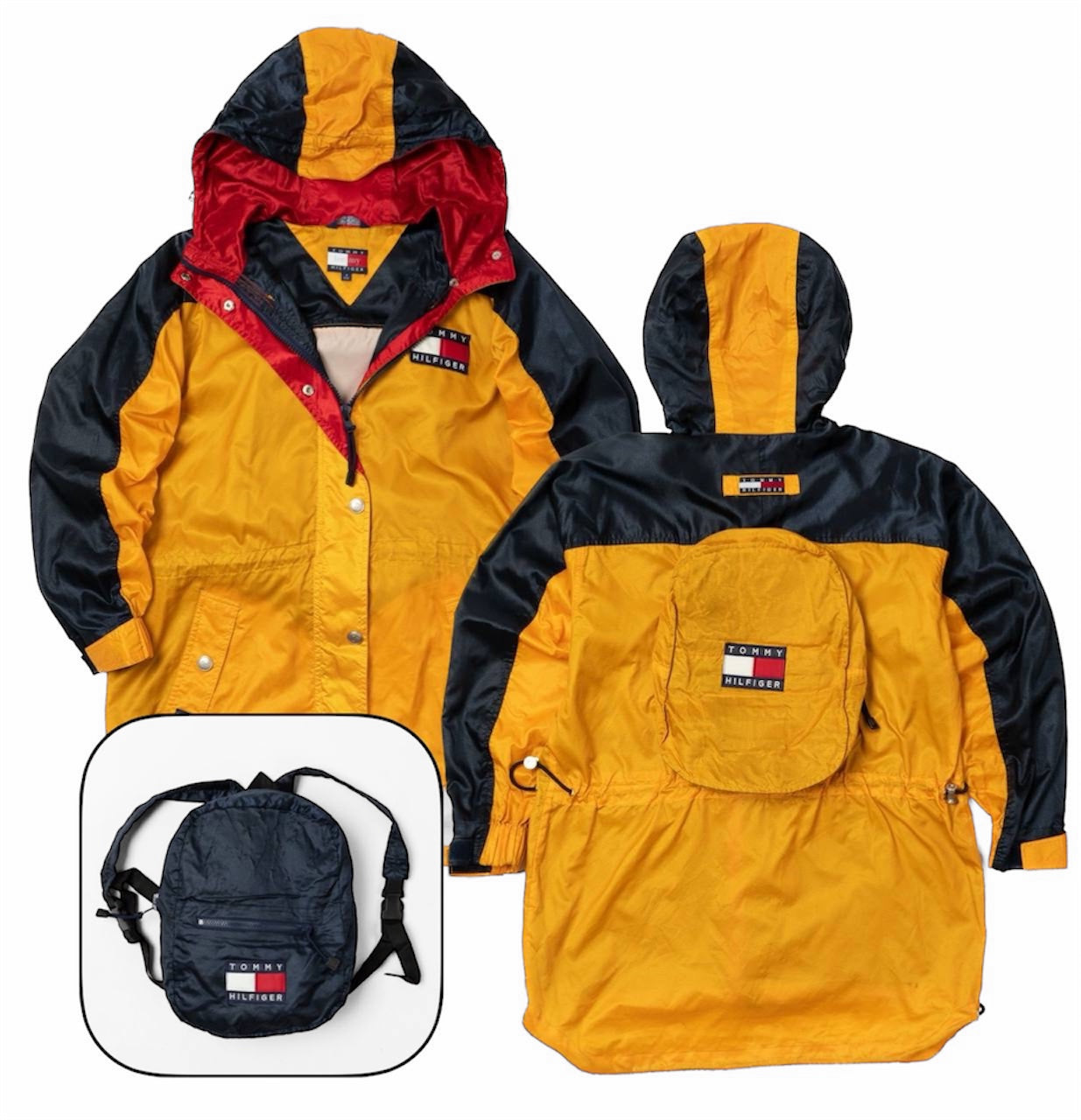 Womens  Vintage 90s Tommy Hilfiger Windbreak Jacket Bag Size S-M