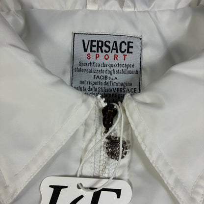 Vintage Versace Mens  Jeans Couture Medusa White Bomber Jacket Big Logo Size M-L