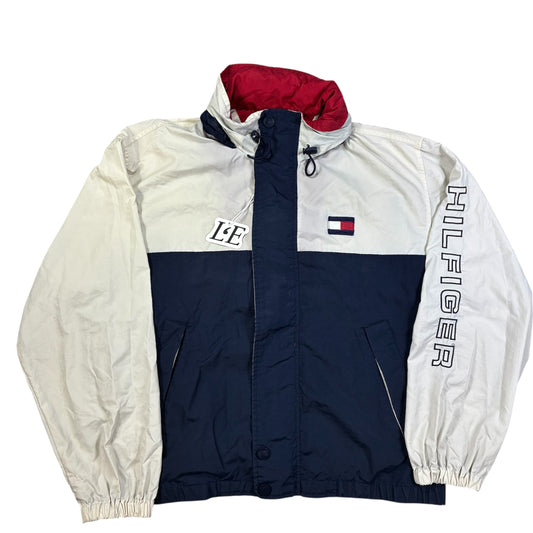 Herren Vintage 90er Tommy Hilfiger Windbreaker Jacke Größe L
