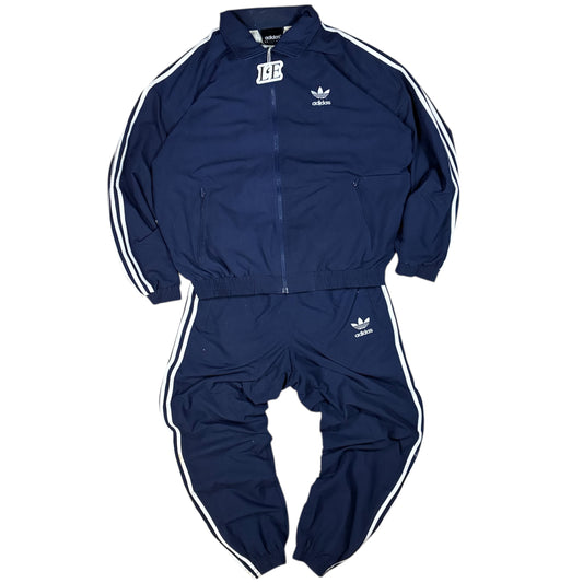 Vintage Adidas nylon 90s tracksuit jacket — front view, Mens Size M