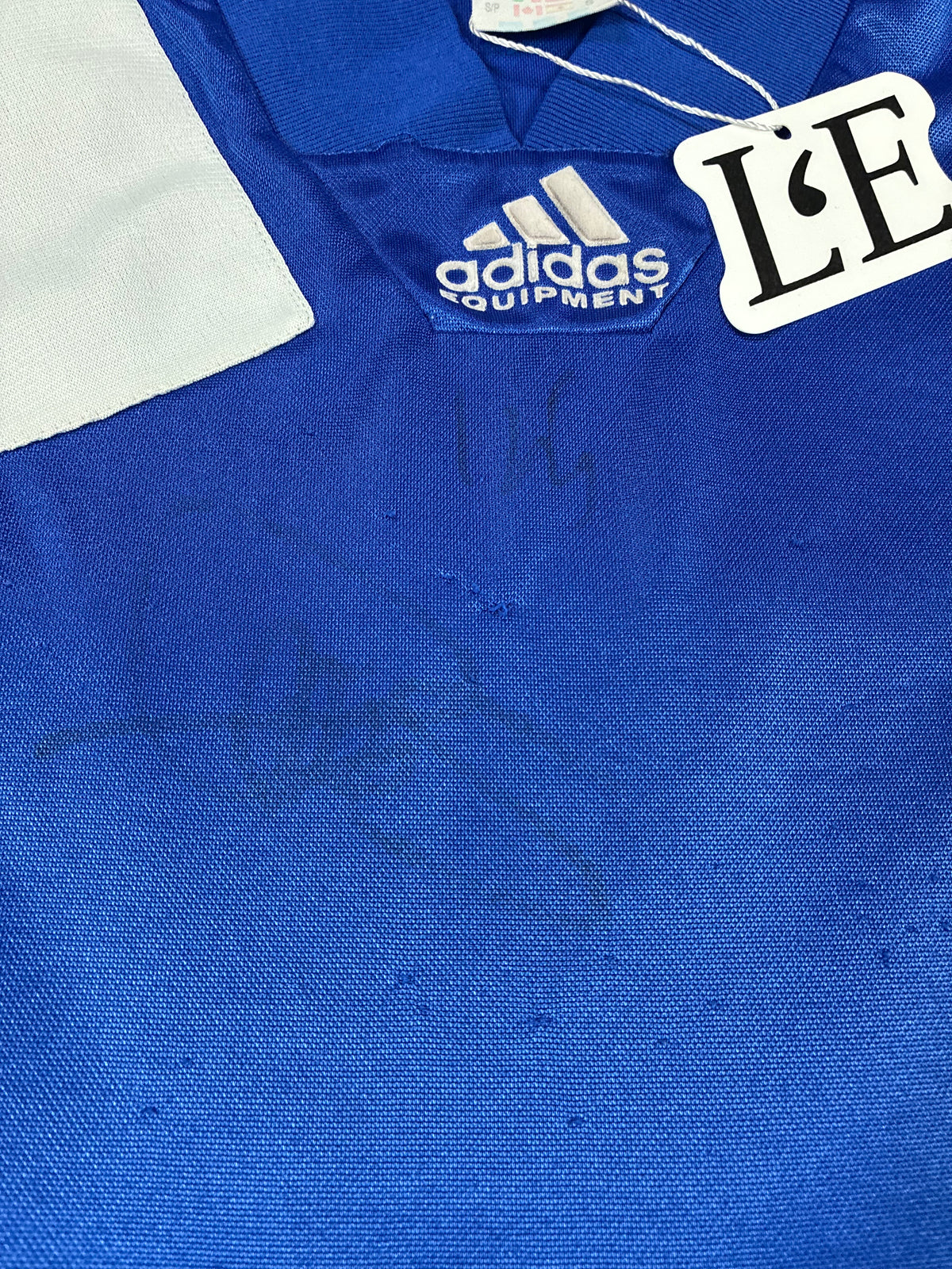 Adidas Schalke 04 vintage jersey size tag close-up