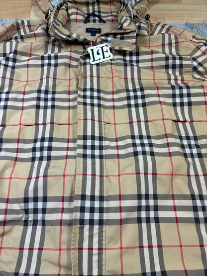 Herren Burberry Nova Check leichte Packaway Jacke mit durchgehendem Reißverschluss Größe L