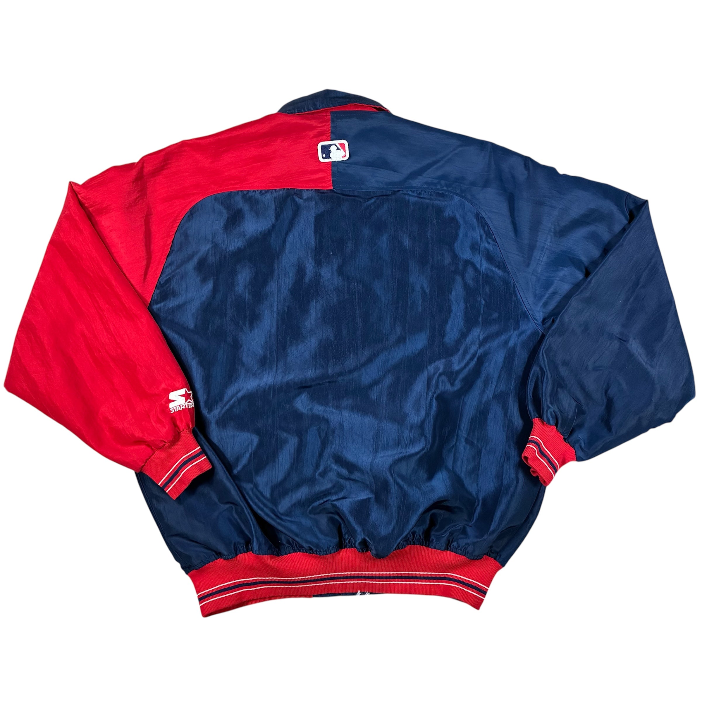 Mens Vintage MLB Starter Diamond Collection Cleveland Indians Bomber Size L