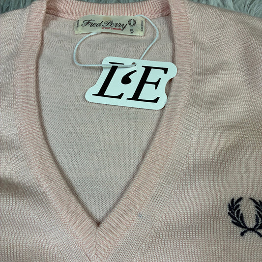 Fred Perry Vintage V-Neck Sweater Size S-M