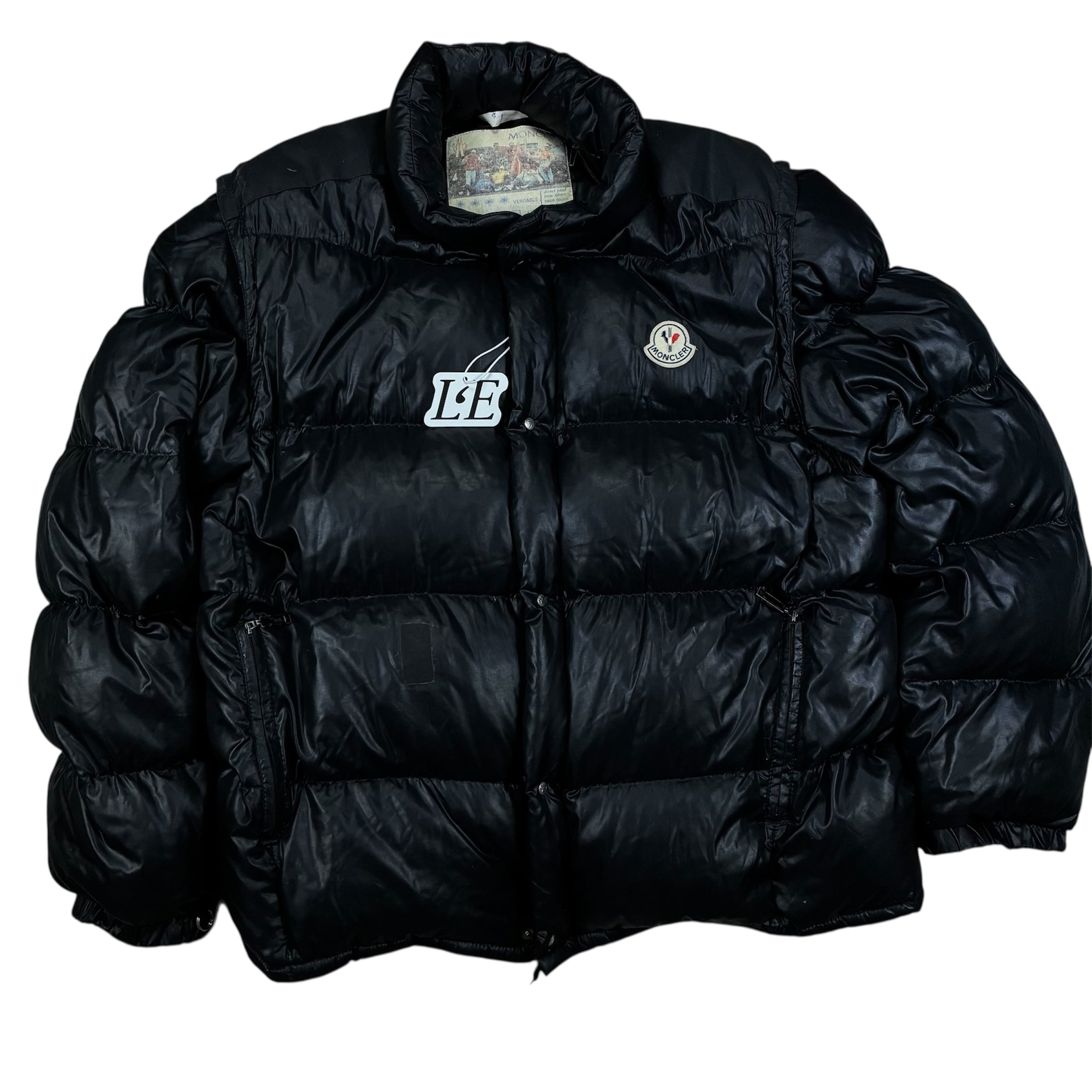 Mens Vintage Moncler Grenoble 80s Black  Puffer Jacket Size XL