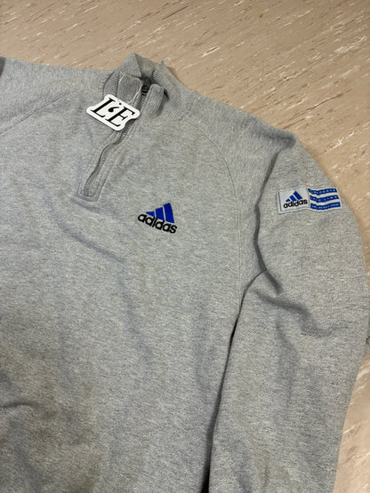 Mens Vintage 90s Adidas  1/4 Zip Pullover Sweatshirt Size M